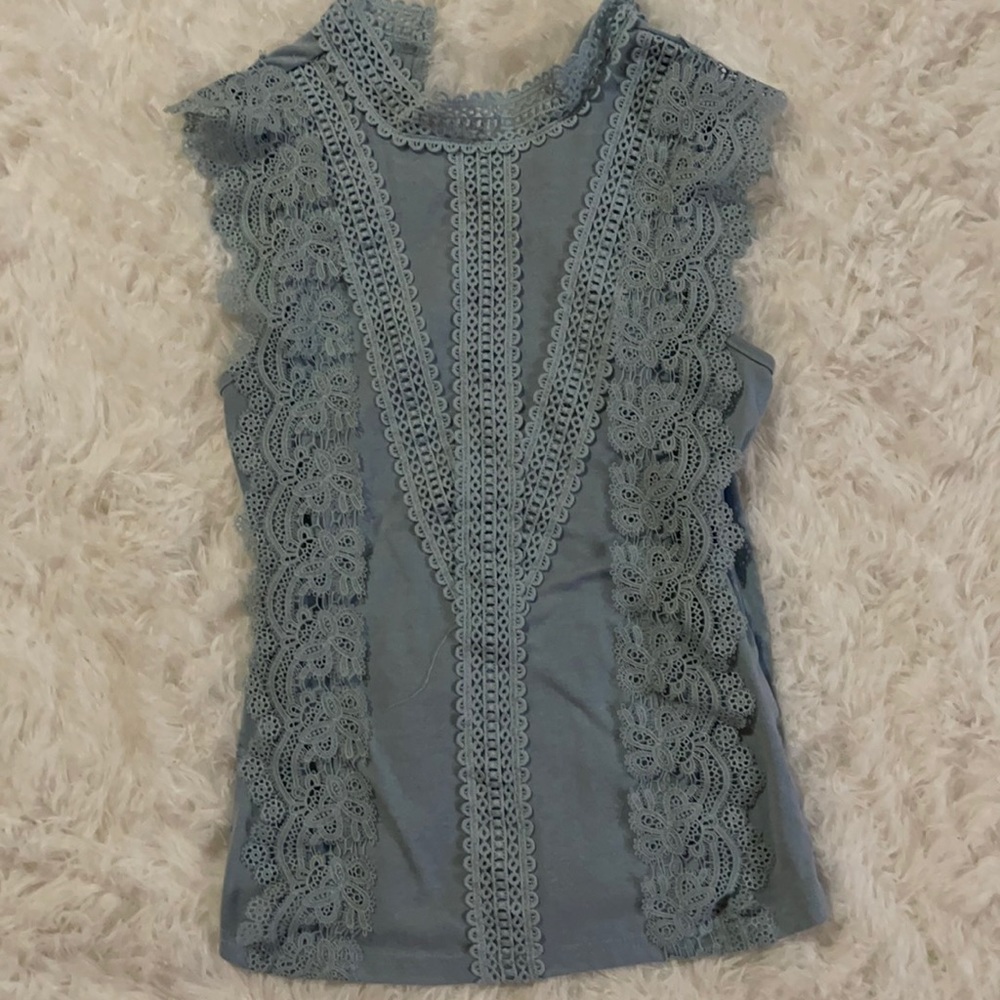 SHEIN sleeveless blouse light blue medium